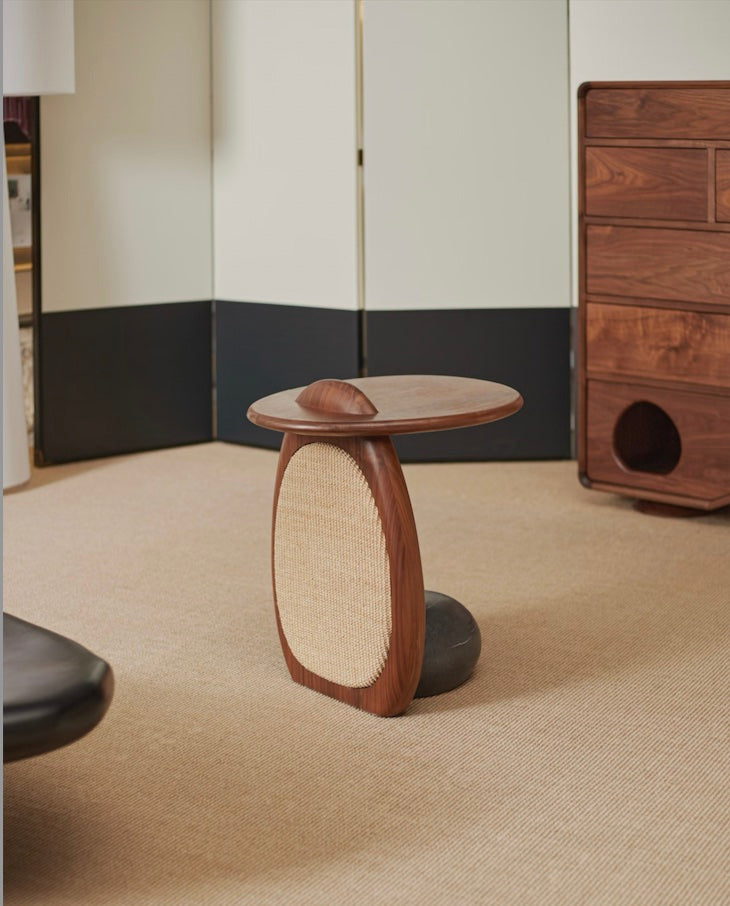Weave-Wood Oval Side Table卵石猫抓板茶几-CJ- B01-cat friendly coffee table