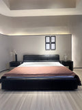 Modern puff bed-Genuine leather Customizable fabric- King or Queen size