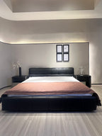 Modern puff bed-Genuine leather Customizable fabric- King or Queen size