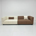 Two-Tone Fusion Sofa-fabric & genuine leather combine